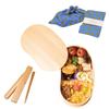 Magewappa Bento Box Beginner Set Complete Bean Shape Wooden One Tier Bento Box Natural Plain Wood Magewappa Bento Lunch Box Stylish Cute Men Women