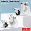 1/2/4Pcs White Nylon Rubber Caster Wheel Heavy Duty Swivel Casters New Furniture Roller