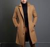 Warm and Comfortable Black Trench Coat for Men Long Sleeve Single Breasted Overcoat Perfect for Fall and Winter