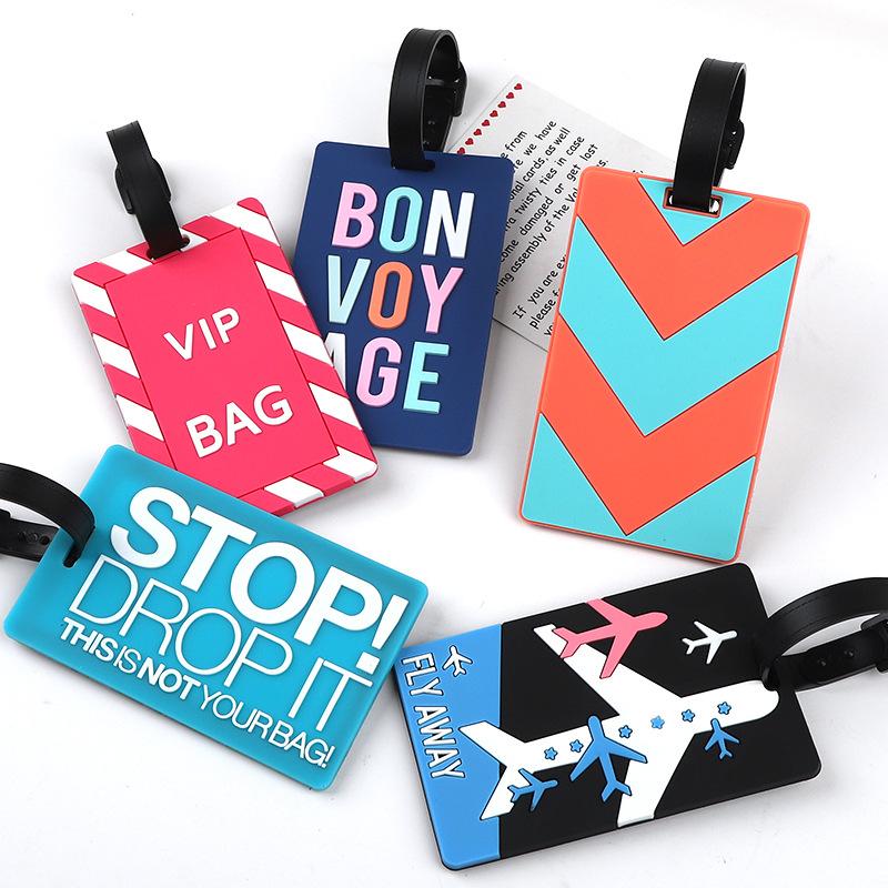 1pc Cartoon Animal PVC Luggage Tag Women Men Holiday Travel Accessories Suitcase Tags Name ID Address Lable Travel Luggage Tags