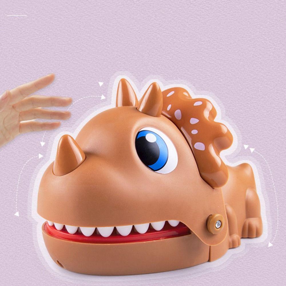 Triceratops Shape Dinosaur Bite Fingers Toy Safe Hand-biting Dinosaur  Birthday Gift