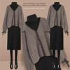 2024 Autumn/Winter V-Neck Loose Knit Sweater Dress for Women