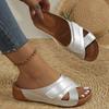 Summer Women Wedges Sandals Premium Orthopedic Open Toe Sandals Vintage Anti-slip Leather Casual Female Platform Retro Slippers