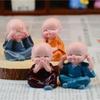 4 Pcs Resin Crafts Gift Lovely Monk Sculptures Monks Buddha Statues Buddha Dolls Table Decor Home Decoration Creative Crafts