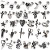 Alisouy 1PC Stainless Steel Star Moon Cross Snake Skull Tragus Helix Bar Labret Lip Ring Cartilage Ear Earring Piercing Jewelry