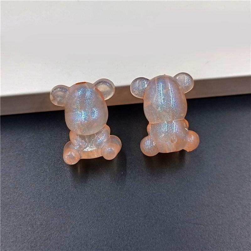 Home Party Supplies Acrylic Shimmer DIY Jewelry Accessories Creative Handmade 10pcs Beads Bear Necklace Making Materials Luminous Bracelet