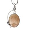 Necklace Fossil Coral Gemstone Handmade Silver Jewelry 2.5"