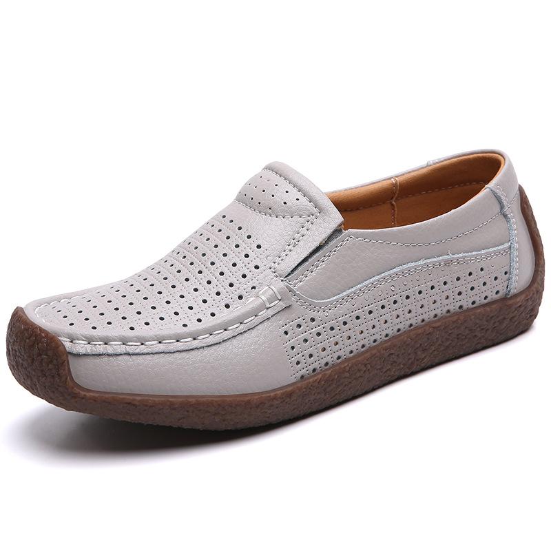 Women's Flat Shoes Versatile Women's Loafers Spring Soft Sole Casual Shoes Plus Size Genuine Leather Women's Shoes