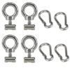 4 Sets M4 Track Bolts, Eye Bolts With Spring Hook, Stainless Steel Kayak Track Mount Tie Down Eyelet Rail For Ropes Anchoring