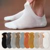 Men's Summer Thin Pure Color Sweat Absorbing Deodorizing Antibacterial Shallow Mouth Invisible Short Boat Socks