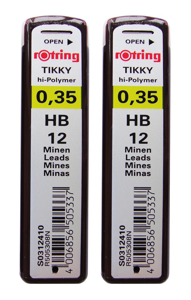 Rotring Tikky Mechanical Pencil Lead 12 Leads 0.35mm HB,