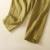 Spring and Summer Literary Retro Cotton Linen Harem Trousers Plus Size Women's Elastic Waist Solid Colour Versatile Cropped Pants