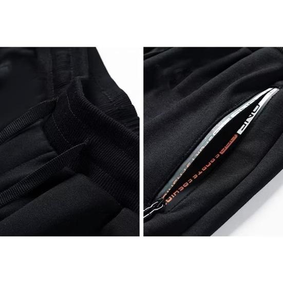 Men's Loose Straight Pants with Zipper Pockets Casual Cozy Thickened Male Trousers for Autumn Winter