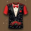 European and American Christmas Men's Christmas Clothing 3D T-shirt Tree Snowflake Fashion Casual 3D Printed T-shirt