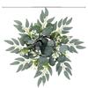 Wreath Faux Leaf Candle Base With Polyester Material For Party And Home Styling