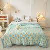 Yellow Flowers Summer Quilt Fresh Floral Style Super Soft Breathable Air Conditioning Thin Quilt Travel Camping Thin Comforter