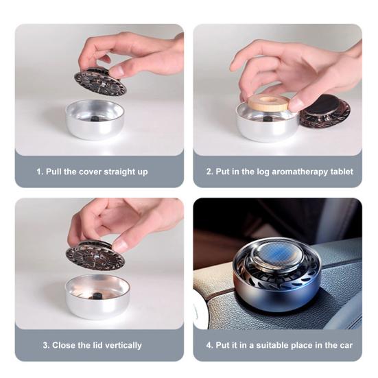 Car Accessories Air Freshener Solid Solar Power Spin Fan Car Accessories Aromatherapy Fragrance Diffuser Ornament