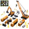Cute Stone Construction Vehicle Toy, Car Toy, 27-piece Set, 3-in-1 Tractor, Work Vehicle, Large Play Mat, Mini Car, 90 Degree Rotation, Excavator,