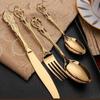 4PCS Dinnerware Knife and Fork Sets Exquisite Palace Style Tableware Western Tableware Kitchen Supplies