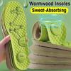 1 Pair Of EVA Wormwood Deodorant Massage Insoles For Men And Women, Deodorant Breathable Sweat-absorbing Soft Sole Insoles