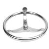 Stainless Steel Boat Steering Wheel 3 Spoke 13 1 2 Inch Dia. Marine Steering Wheel for 3 4 Inch Tapered Shaft with 5 8