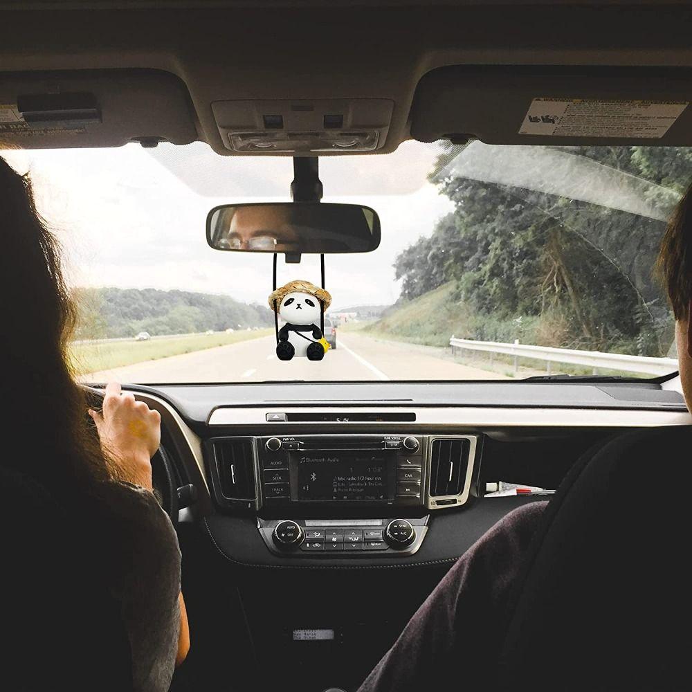 Decoraction Panda Car Pendant Swing Doll Rearview Mirror Hanging Car Hanging Ornament  Car Decor