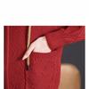 Women's Sweater Knitted Cardigan Stylish Color Blocked Short Hooded Sweater Zipper Sweater Jacket