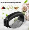 2 In 1 Multi-Function Manual Garlic Presser Curved Garlic Grinding Slicer Chopper Stainless Garlic Presses