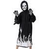 Halloween Grim Reaper Costume for Kids Glow-in-the-Dark Cosplay Outfit with Scythe for Halloween Parties Dress-Up