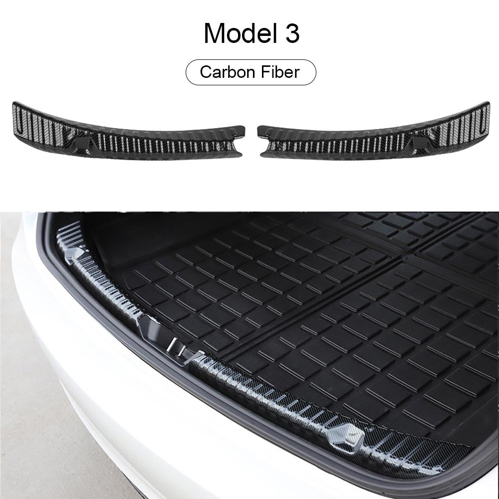 Car Door Edge Protector 2Pcs Car Accessories Auto Rear Bumper Foot Plate Rear Trunk Sill Guard Cover For Tesla Model 3/Model Y