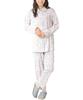 Nishiki Made In Domestically Smooth Long Front Top and Bottom Long Loungewear for Spring and Autumn Women's Pajamas, Japan, Sewn, 100% Cotton,