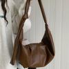 Korean Retro Soft Leather Pleated Crescent Crossbody Bag