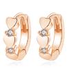 Classic Zircon Heart Earrings for Women Jewelry Rose Gold Hoops Female 925 Sterling Silver Earrings for Lady Ear Accessories