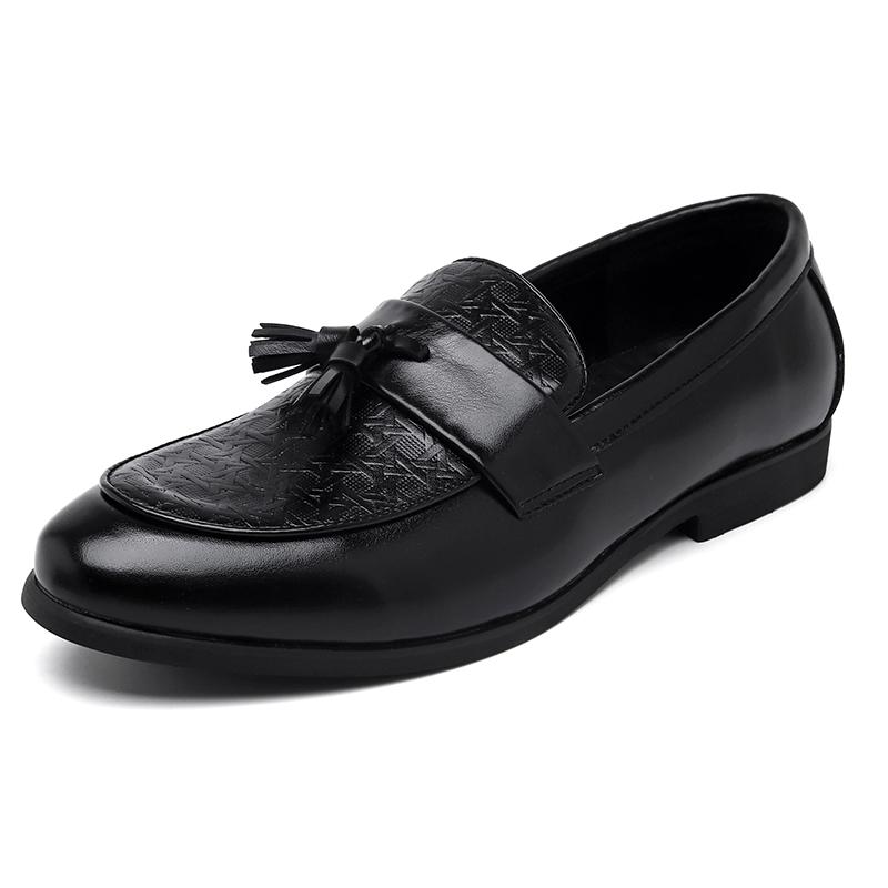Fashion Plus Size 48 Men Business Dress Casual Fashion Elegant Formal Shoes Slip-on Evening Loafers Tassel Leather Shoes Wedding Shoes