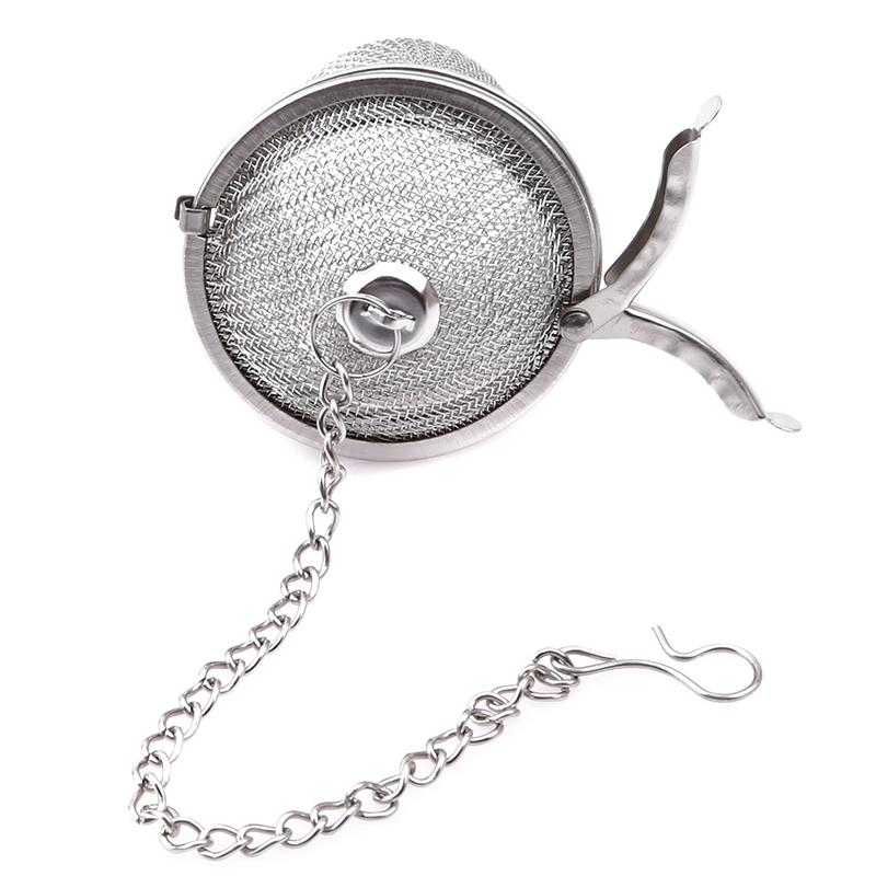 1Pc Stainless Steel Sphere Locking Spice Tea Ball Strainer Mesh Infuser Filter Infusor