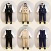 Children Vest Set 2 To 12 Y Flower Boys Wedding Suit Formal School Kids Piano Performance Costume Teens Birthday Evening Tuxedo