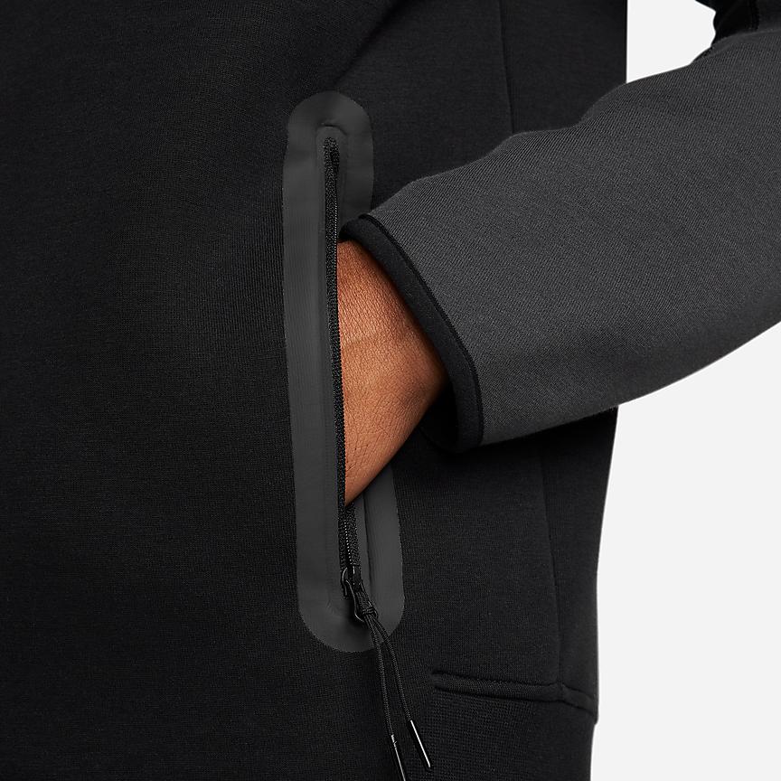 New Nike Sportswear Tech Fleece Jacket Men's Black/Dark Smoke Gray/Light Red FB7922-013