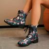 Shoes for Women  Fashion Lace-up Ankle Boots Women's Boots Winter Novelty Low Heel Modern Boots Women Graffiti Shoes Ladies