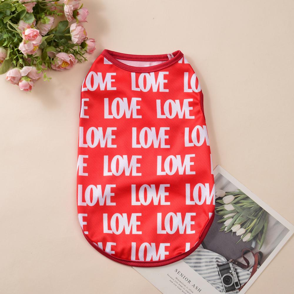 Mesh Pet Dog Clothes Cute Letter Print Puppy Vest For Small Dogs Cats Costume Soft French Bulldog Pullover Festival Dress Up Apparel