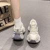 Thick-soled Heightening Dad Shoes Women's Spring New Casual Soft Leather Mesh Breathable Small Sneakers