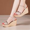 High Heel Wedges Sandals For Women 2024 Summer New Platform Footwear Red Black Gold Silver Large Size Sandals 32-43