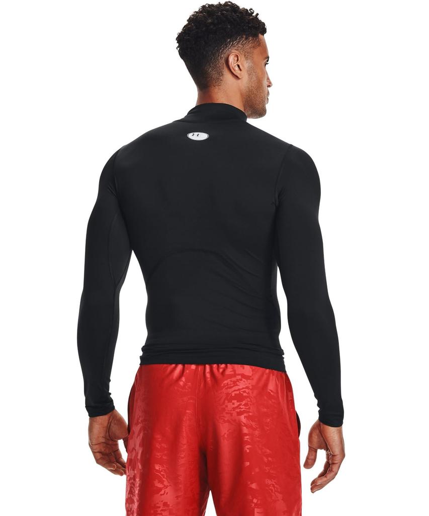 Under Armour UA HeatGear Armour Compression Long Sleeve Mock Size Small Shirt, Men's, Black/White,