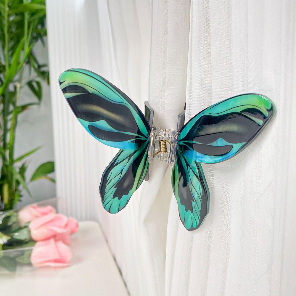 Animals Butterfly Hair Claw Printing Large Shark Clip Creative Butterfly Hair Clip  Female