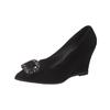 Suede Pointed Toe Women Shoes Fashion Wedges Shallow Shoes Woman Trend Autumn New Brand Designer Casual Sexy Mujer Zapatos
