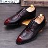 Men's Dress Leather Shoes Lace-Up Wedding Party Shoes Mens Crocodile Business Office Oxfords Flats Plus Size