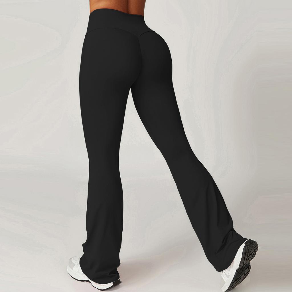 Fashion Women Black Slim High Waist Yoga Pants Sports Pants Training Running Fitness Yoga Flared Pants Women