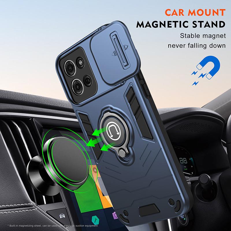 Moto G45 G64 G75 Armor Shockproof Defender Phone Case For Motorola Moto G75 Magnetic Wireless Charging Hard PC+TPU Back Cover
