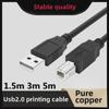 Black 1.5m USB 2.0 A/B Printer Cable with Pure Copper
