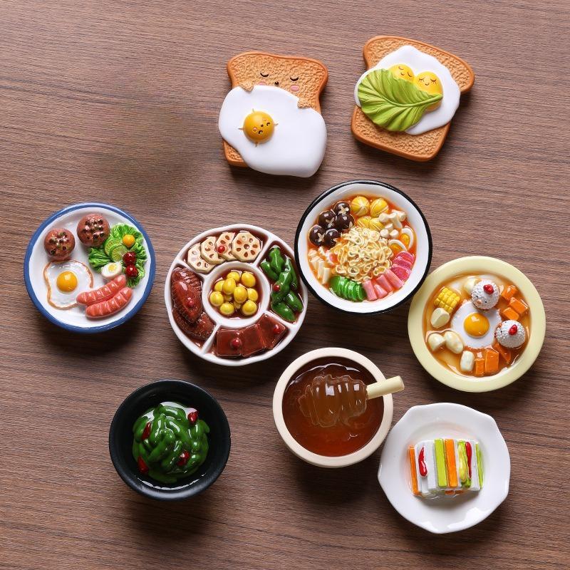 Simulated Food Refrigerator Sticker Chinese Food Toy Magnetic Sticker Refrigerator Decoration 3Resin Po Wall Magnetic Suction