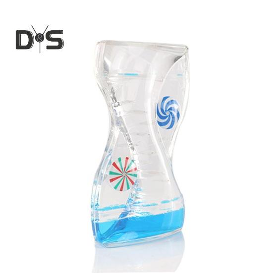 Liquid Motion Bubbler Timer Rotary Wheels Stress Relief Colorful Oil Dropping Hourglass Fidget Toy Home Office Desktop Decoration Kids Adults Gift